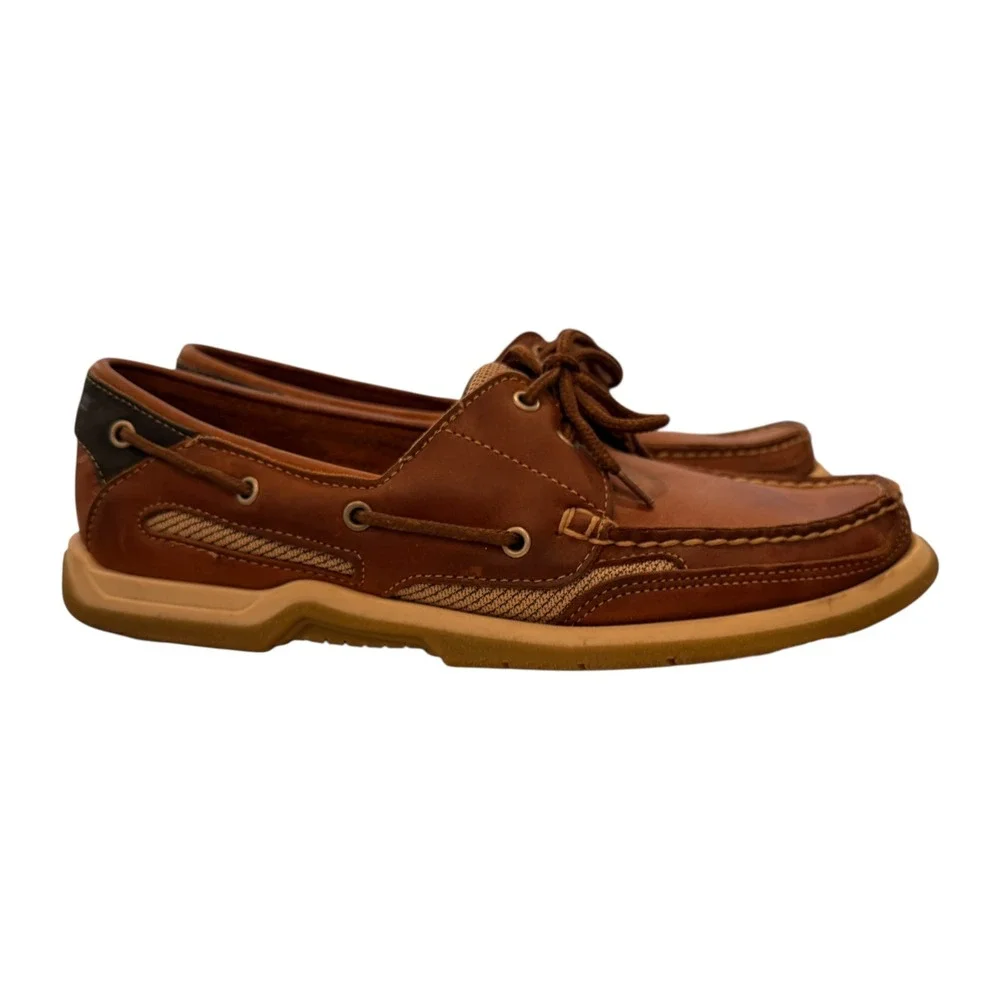Vintage Sebago Clovehitch II Leather Boat Shoes Mens 9 N Narrow Brown USA Made